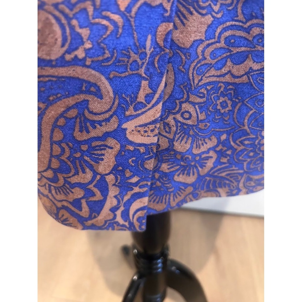 Ann Taylor LOFT Blue Bronze Paisley Floral Pencil Skirt Size 10 Office Career - Picture 5 of 9